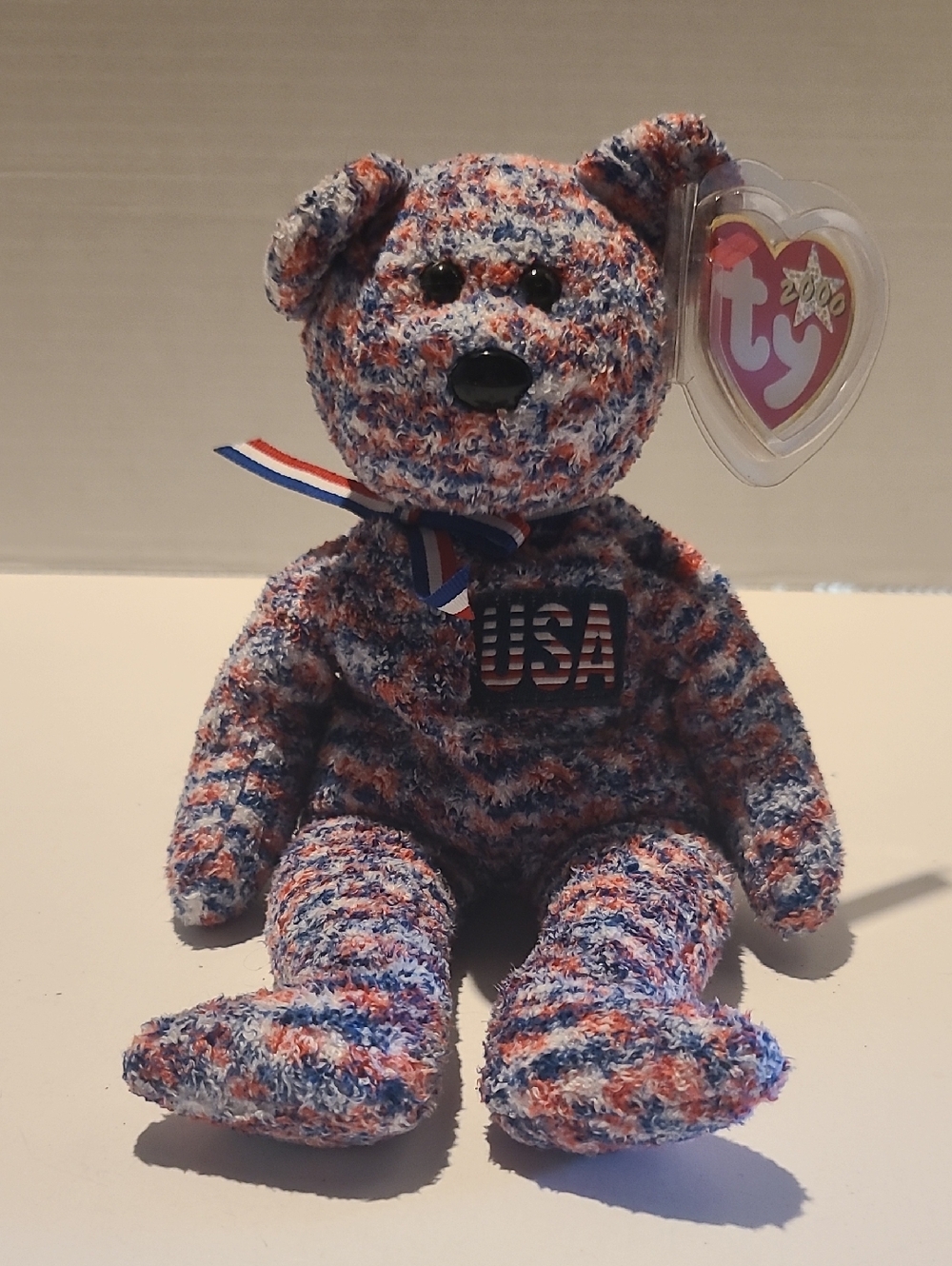Ty Multicolored Red, White & Blue USA Bear